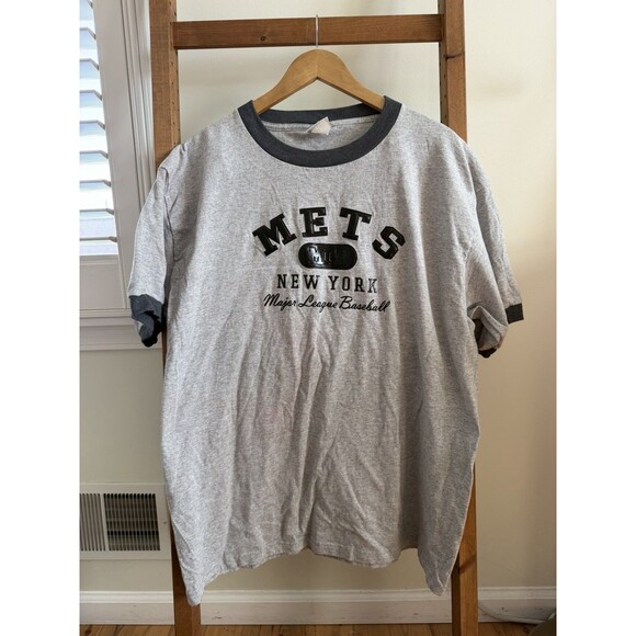 Lee Sport New York Mets Major League Baseball XL Grey Puff Print Embossed VTG - Picture 1 of 7